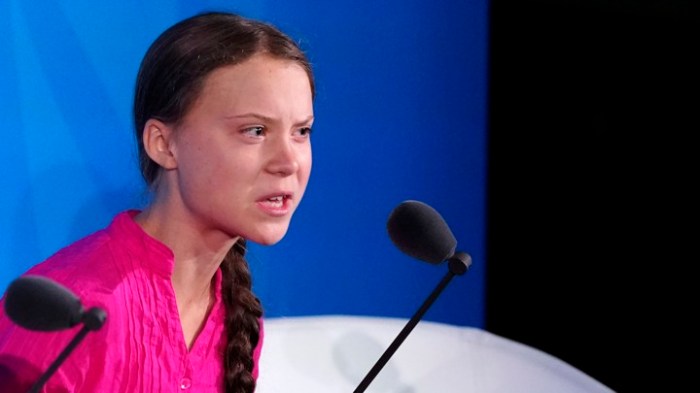 16-year-old Swedish Climate activist Greta Thunberg speaks at the 2019 United Nations Climate Action Summit at U.N. headquarters in New York City, New York, U.S.